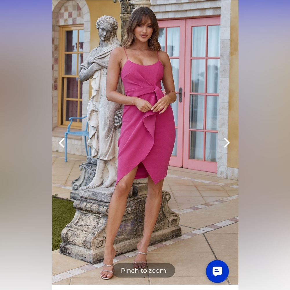 Selfie Leslie Tesla Cami Strap Asymmetrical Midi Dress